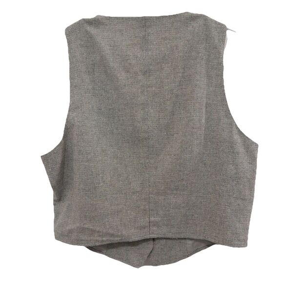 Reformation Devin Vest Women’s Size 12 Tan V-Neck Button Front Tailored Top chic - Picture 3 of 10